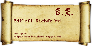 Bánfi Richárd névjegykártya
